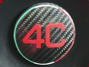 Alfa Romeo 4C Steering Wheel Trim - Carbon Fiber - Badge Cover - 4C Logo w/ Italian Theme Alfa Romeo 4C Steering Wheel Trim - Carbon Fiber - Badge Cover - 4C Logo w/ Italian Theme